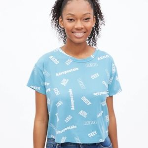 2 for $20,aeropostale AERO printed boxy crop